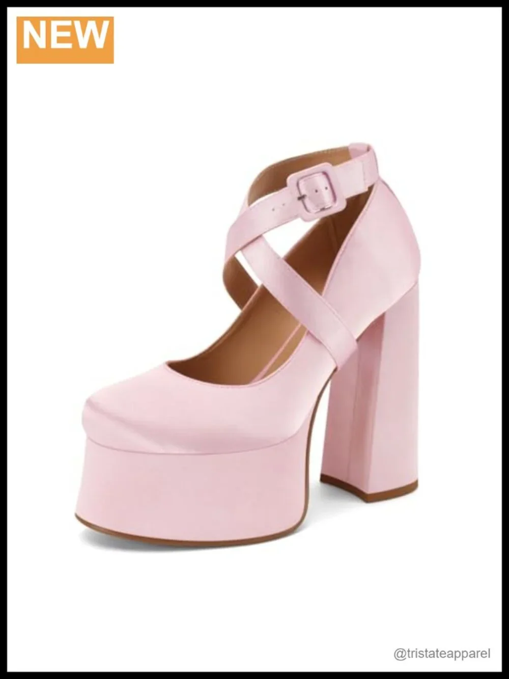 Platform Satin Chunky High Heels Convertible Ankle Strap Pumps